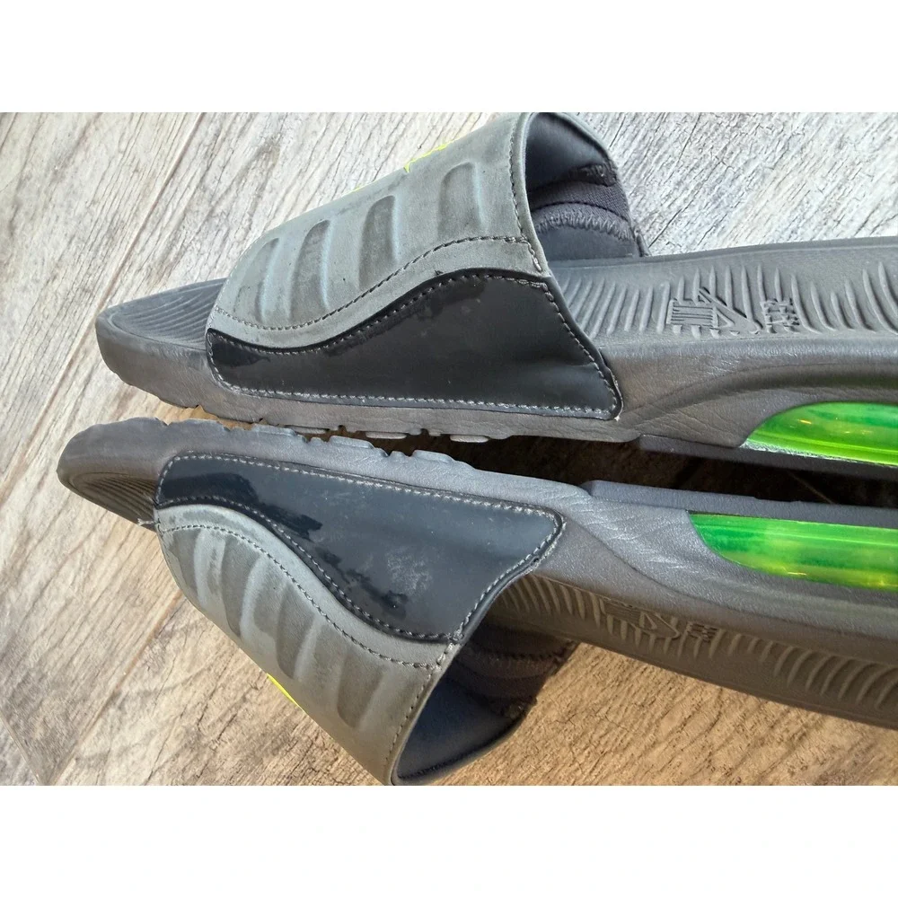 Nike Air Max Camden Slides Sandals Size 14 Grey Volt BQ4626-001 Mens Shoes Gray